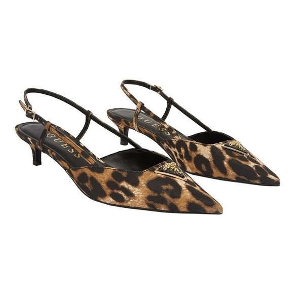 Guess Leopard Print Slingback Heels - Picture 2 of 10